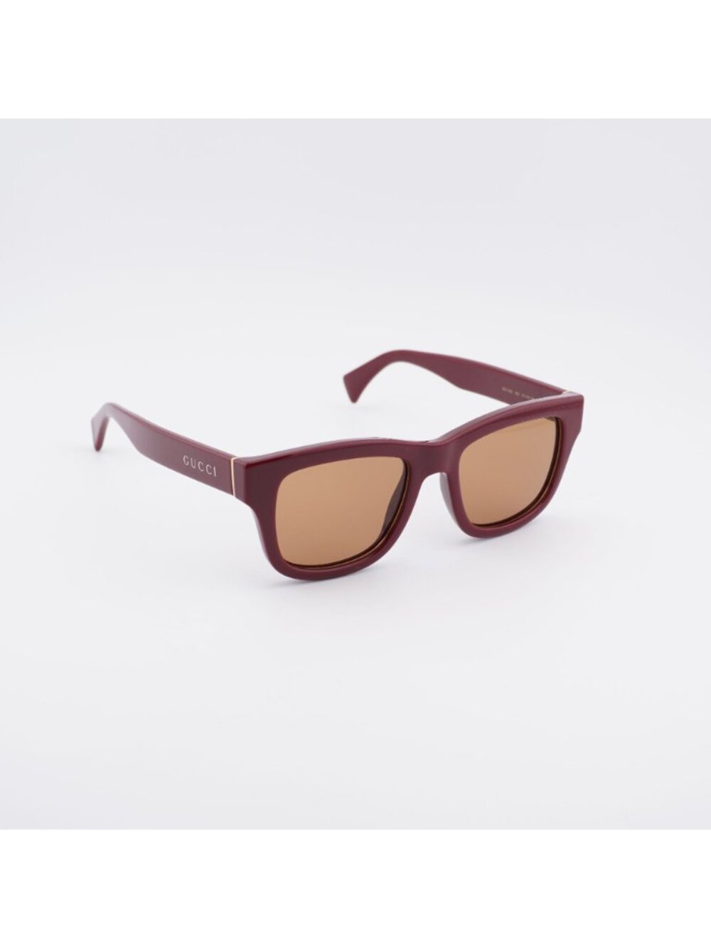 Gucci GG1135S 003 Sunglasses Burgundy Square Frame, Brown Lenses - Picture 10 of 11
